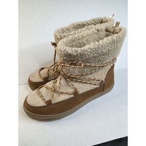 Old Navy Cocoon Chestnut Women's Sherpa Boots Size 8‎  Comfy EXCELLENT CONDITION